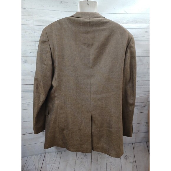 Jos A Bank Mens Sz 46L Gray Wool/Rayon Sport Coat Blazer Jacket Brown - Picture 5 of 9